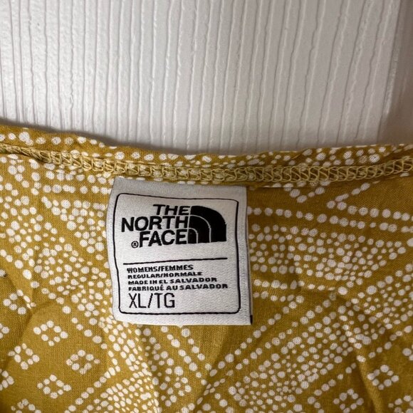 The North Face Women’s Sleeveless Tank Top Yellow Geometric Print Size L - Picture 3 of 3